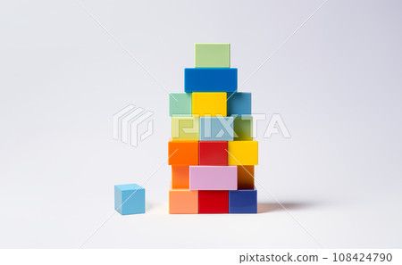 AI-generated image: Colorful blocks stacked up AI-generated image: Colorful blocks stacked up 108424790