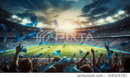 A heated soccer stadium 108424791