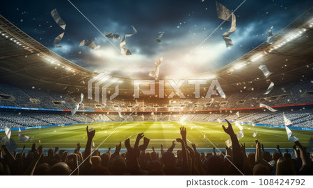 A heated soccer stadium A heated soccer stadium 108424792