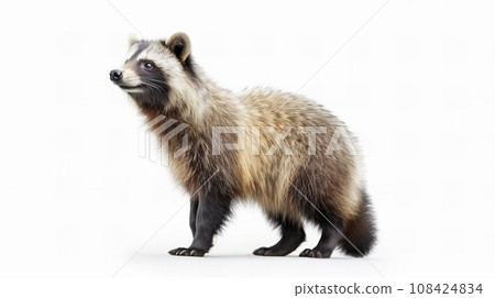白色背景上的浣熊 108424834