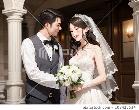 婚禮新娘和新郎(AI圖像) 婚禮新娘和新郎(AI圖像) 108425534