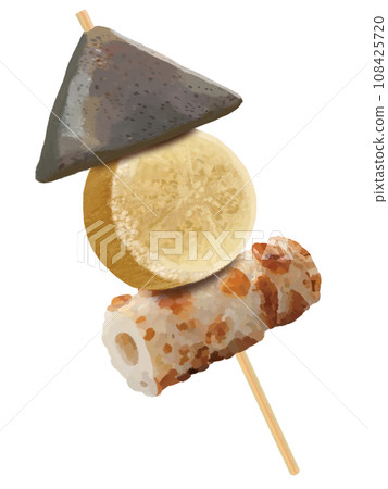 Oden skewers (konjac, radish, chikuwa) 108425720