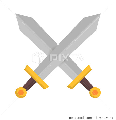 duels and battles. crossed swords. vector. 108426084
