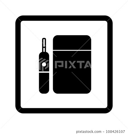 Electronic cigarette and case silhouette icon. vector. 108426107