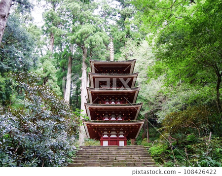 奈良、宇陀市、室生寺、五層塔(水平位置,秋季) 奈良、宇陀市、室生寺、五層塔(水平位置,秋季) 108426422