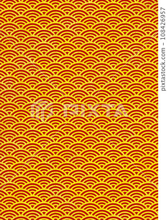 Japanese pattern background Qinghai wave red and gold vertical Japanese pattern background Qinghai wave red and gold vertical 108426957