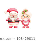 Two christmas happy santa vector illusatration 108429811