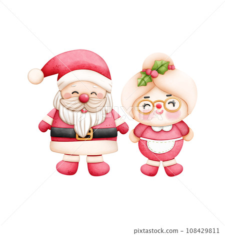 Two christmas happy santa vector illusatration Two christmas happy santa vector illusatration 108429811