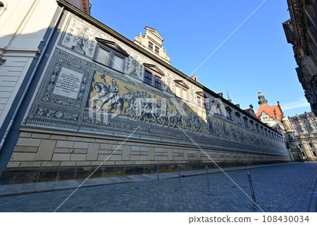 Cityscape of Dresden Old Town/Meissen porcelain painting "Procession of the Monarchs"/Germany Cityscape of Dresden Old Town/Meissen porcelain painting "Procession of the Monarchs"/Germany 108430034