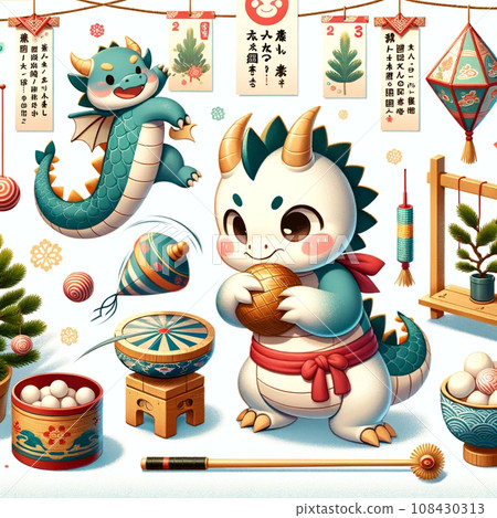 2024 new year dragon illustration 108430313