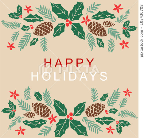 Holiday season and Christmas plant illustration vector material 108430708