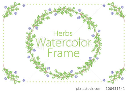Illustration frame of herbs and plants used for aroma. watercolor style vector material Illustration frame of herbs and plants used for aroma. watercolor style vector material 108431341