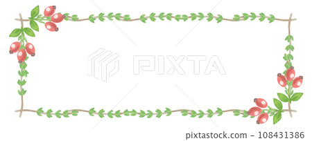 用於香氣的草藥和植物的插圖框架。水彩風格向量素材 108431386