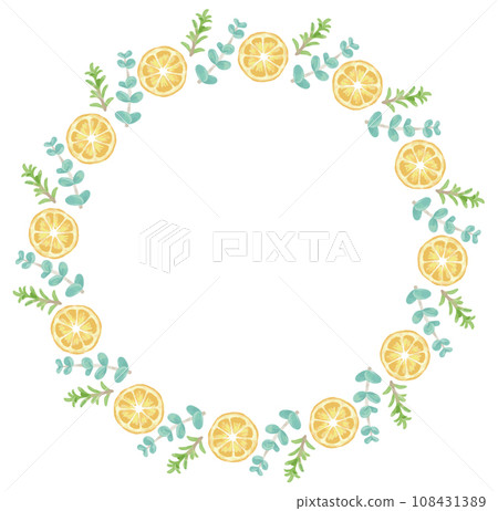 Illustration frame of herbs and plants used for aroma. watercolor style vector material 108431389