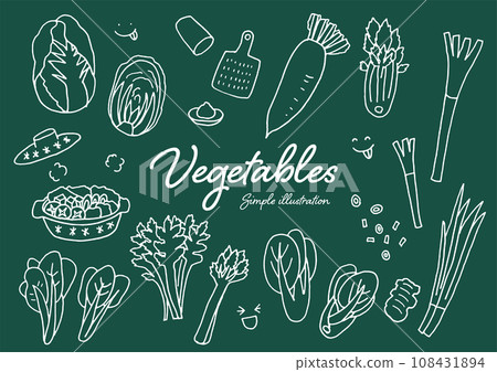 Rough hand drawn illustration of vegetables 108431894