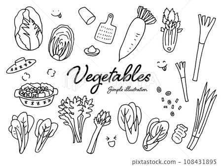 Rough hand drawn illustration of vegetables 108431895