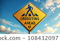 crosswalk signboard 108432097