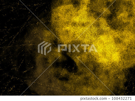 黑色背景中閃亮的金色星星塵 108432271