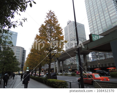 東京站丸之內口和銀杏樹 東京站丸之內口和銀杏樹 108432370