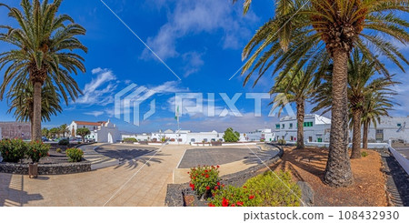 Panoramic picture of historical settlement Teguise on Canary Island Lanzarote Panoramic picture of historical settlement Teguise on Canary Island Lanzarote 108432930