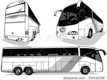 Set of Drawings of a Intercity Bus 108433199