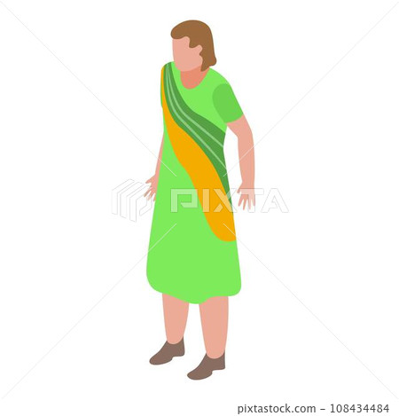 Indian woman traditional clothes icon. Isometric of indian woman traditional clothes vector icon for web design isolated on white background Indian woman traditional clothes icon. Isometric of indian woman traditional clothes vector icon for web design isolated on white background 108434484
