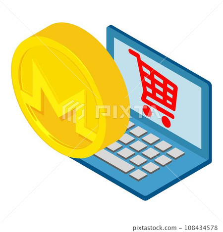Monero payment icon. Isometric illustration of monero payment vector icon for web 108434578