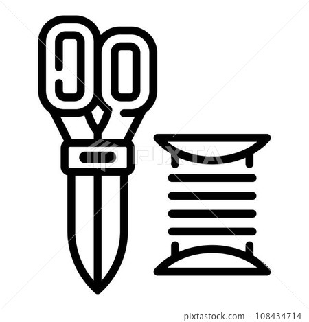 Sewing tools icon. Outline sewing tools vector icon for web design isolated on white background Sewing tools icon. Outline sewing tools vector icon for web design isolated on white background 108434714