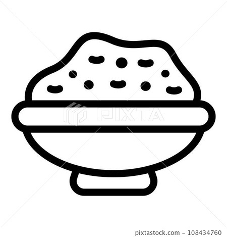 Porridge bowl icon. Outline porridge bowl vector icon for web design isolated on white background 108434760