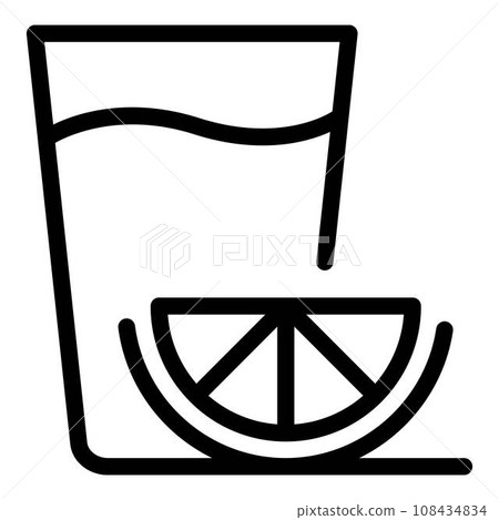 Lemon water icon. Outline lemon water vector icon for web design isolated on white background 108434834