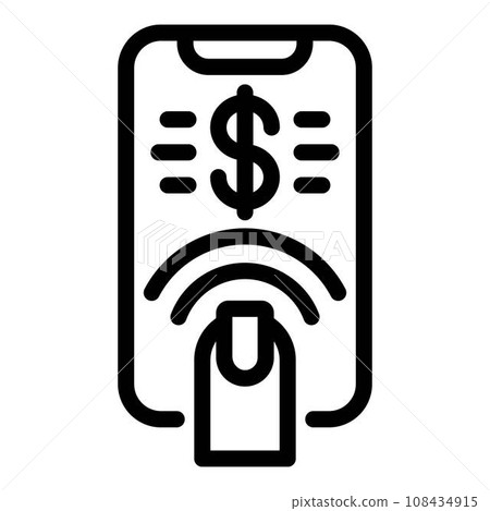 Digital banking icon. Outline digital banking vector icon for web design isolated on white background Digital banking icon. Outline digital banking vector icon for web design isolated on white background 108434915