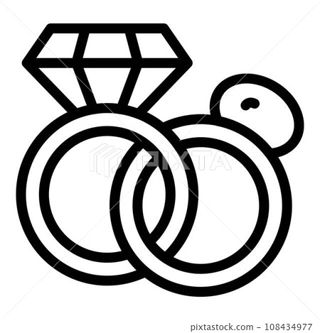 Rings auction icon. Outline rings auction vector icon for web design isolated on white background 108434977