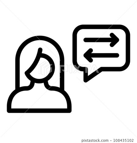 Webinar speaker icon. Outline webinar speaker vector icon for web design isolated on white background 108435102