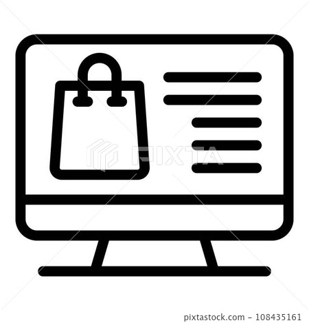 Shop advertise icon. Outline shop advertise vector icon for web design isolated on white background 108435161