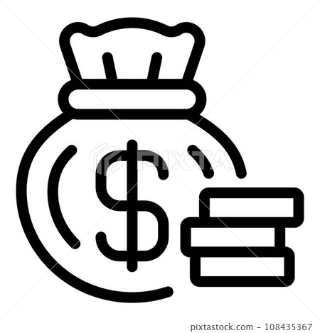 Money bag icon. Outline money bag vector icon for web design isolated on white background Money bag icon. Outline money bag vector icon for web design isolated on white background 108435367