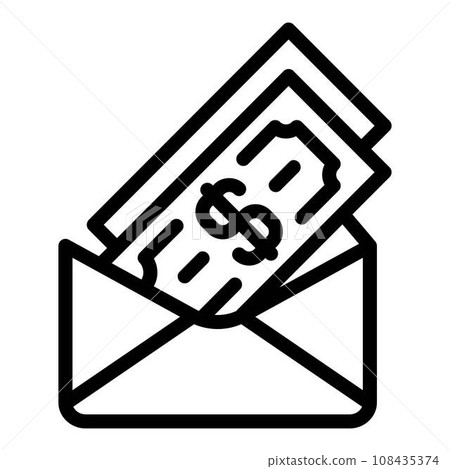 Money envelope icon. Outline money envelope vector icon for web design isolated on white background Money envelope icon. Outline money envelope vector icon for web design isolated on white background 108435374