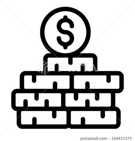 Money coins icon. Outline money coins vector icon for web design isolated on white background 108435375