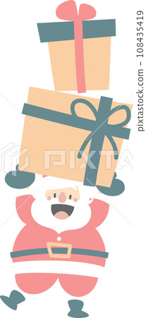 merry christmas and happy new year with cute santa claus and gift box, flat png transparent element cartoon character design merry christmas and happy new year with cute santa claus and gift box, flat png transparent element cartoon character design 108435419