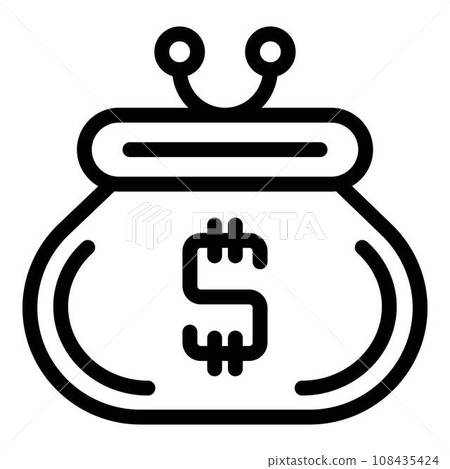 Dollar wallet icon. Outline dollar wallet vector icon for web design isolated on white background 108435424