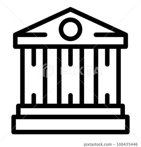 Bank building icon. Outline bank building vector icon for web design isolated on white background Bank building icon. Outline bank building vector icon for web design isolated on white background 108435446