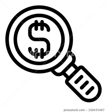Search dollar icon. Outline search dollar vector icon for web design isolated on white background Search dollar icon. Outline search dollar vector icon for web design isolated on white background 108435467