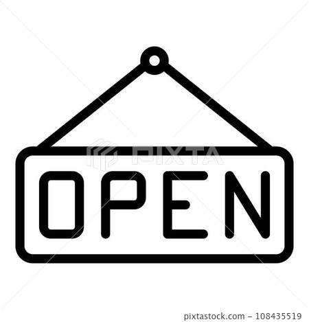 Open restaurant board icon. Outline open restaurant board vector icon for web design isolated on white background 108435519