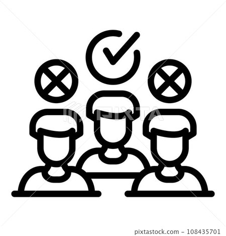 Group agitation icon. Outline group agitation vector icon for web design isolated on white background Group agitation icon. Outline group agitation vector icon for web design isolated on white background 108435701