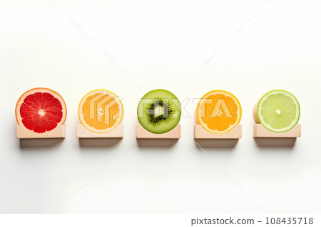 Fruit slice picto set-2 (3D) 108435718