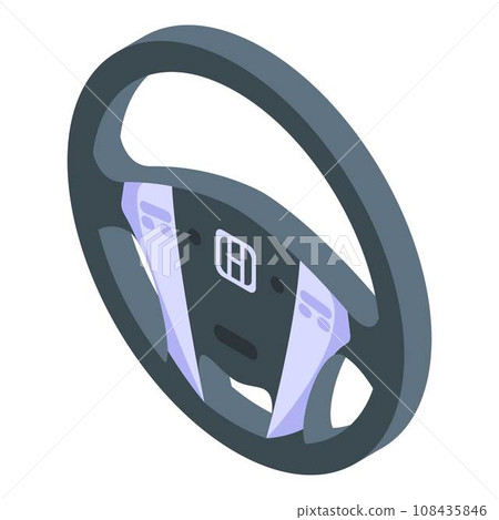 Car steering wheel icon. Isometric of car steering wheel vector icon for web design isolated on white background Car steering wheel icon. Isometric of car steering wheel vector icon for web design isolated on white background 108435846