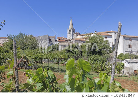 Scene from historical medieval town Bale on Croatian peninsula Istria 108435847
