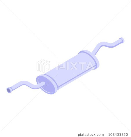 Car exhaust pipe icon. Isometric of car exhaust pipe vector icon for web design isolated on white background Car exhaust pipe icon. Isometric of car exhaust pipe vector icon for web design isolated on white background 108435850