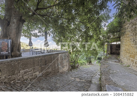 Picture from the town of Groznjan with idyllic cobbled streets and buildings made of natural stone 108435882