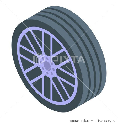 Car sport wheel icon. Isometric of car sport wheel vector icon for web design isolated on white background 108435910