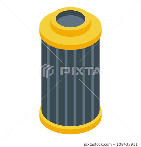 Car air filter icon. Isometric of car air filter vector icon for web design isolated on white background Car air filter icon. Isometric of car air filter vector icon for web design isolated on white background 108435911